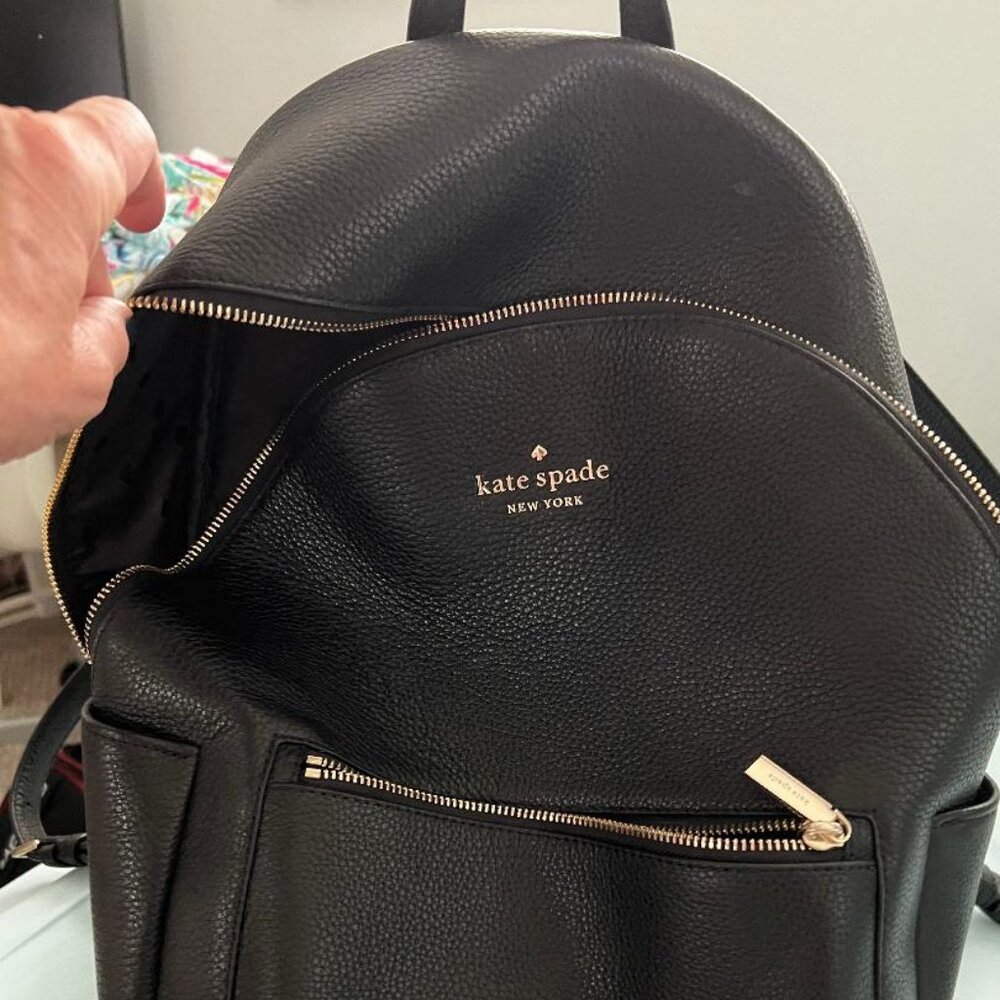 Kate Spade Leila Pebbled Leather Large Dome Backpack Black Like new